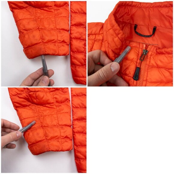 The North Face Thermoball Puffer Jacket Men's XL Orange Lightweight Full Zip - Picture 16 of 16